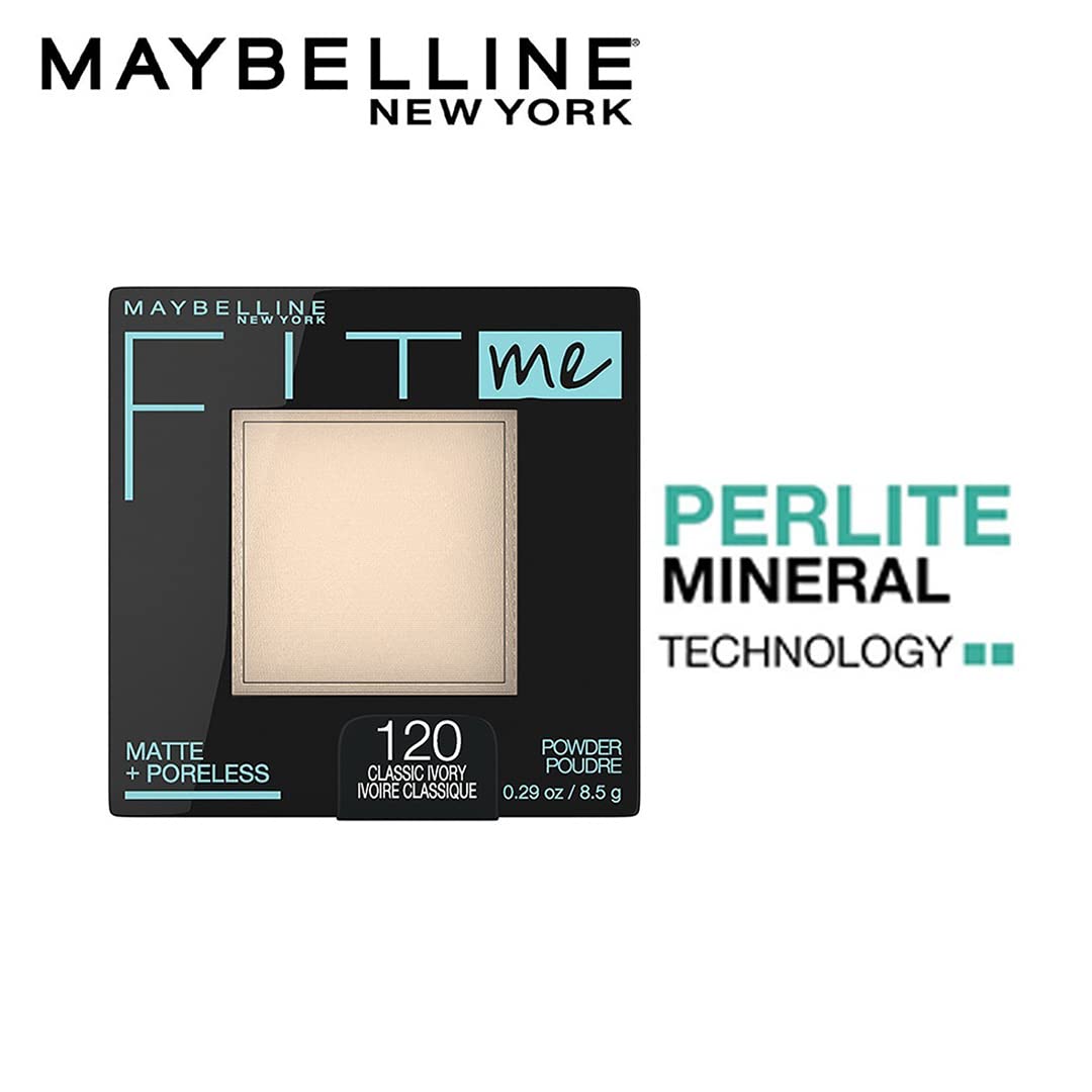Maybelline Fit Me Matte + Poreless Pressed Face Powder Makeup, Classic Ivory, 1 Count - Image 5